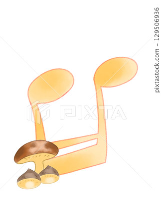 Musical note with chestnuts Musical note with chestnuts 129506936