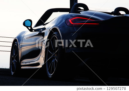 Glossy black open car 129507278
