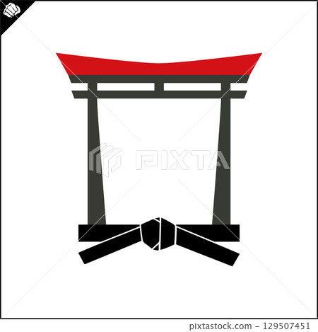 Karate high kick emblem martial art symbol design. Karate high kick emblem martial art symbol design. 129507451