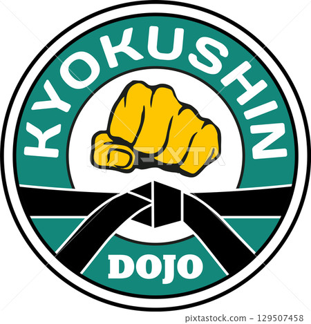 Emblem of kyokushin karate power fist .  129507458