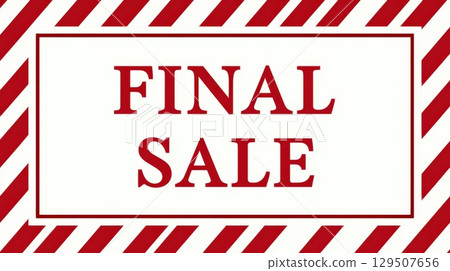 Final Sale Banner with Red Ribbon Stripes for Online Stores 129507656