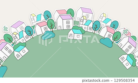 Cityscape illustration: Double overlapping version Cityscape illustration: Double overlapping version 129508354