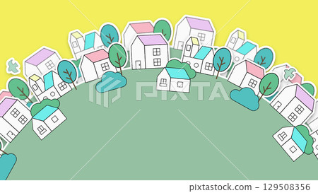 Cityscape illustration: Double overlapping version 129508356