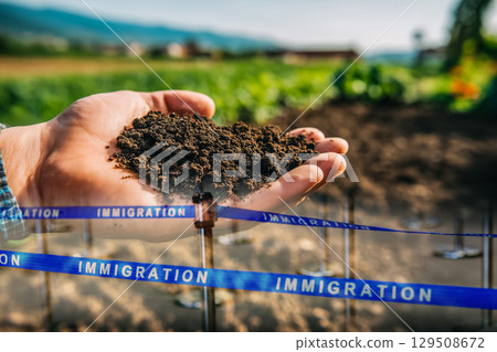 Symbolic concept of immigration and agriculture 129508672