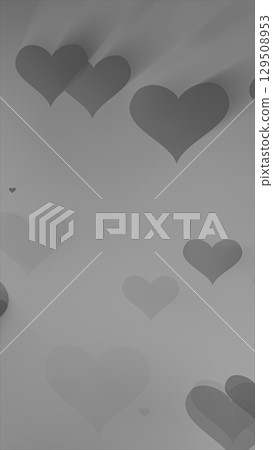 Floating dark hearts in soft monochrome tones on a smooth gradient background Floating dark hearts in soft monochrome tones on a smooth gradient background 129508953