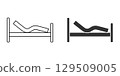 Nursing bed monochrome icon 129509005