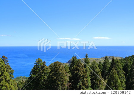 從宮城縣石卷市五番所公園眺望太平洋 129509142