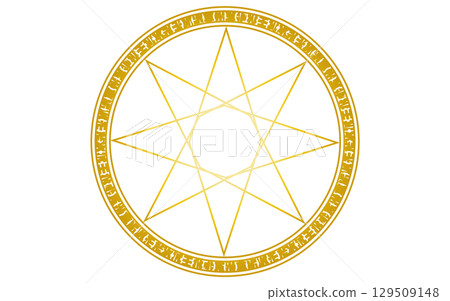 Magic circle, wizard image material. Gold gradation. Magic circle, wizard image material. Gold gradation. 129509148