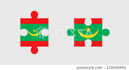 Puzzle Pieces with Mauritania Flag. 129509468