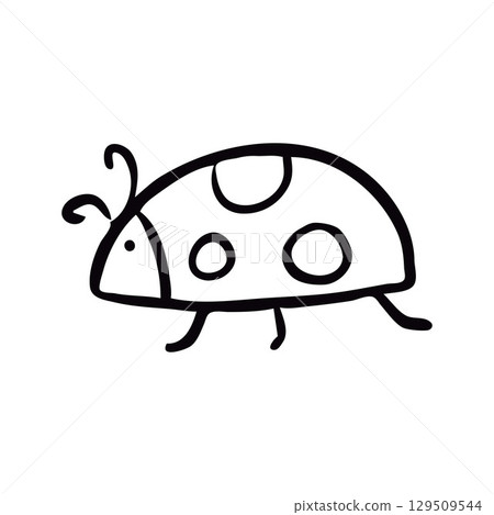 Simple Black and White Ladybug Drawing for Creative Design Projects Simple Black and White Ladybug Drawing for Creative Design Projects 129509544