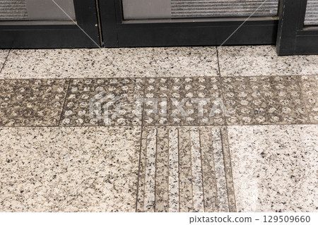Various indoor floor tiles with tactile to aid visually impared person find their way. Various indoor floor tiles with tactile to aid visually impared person find their way. 129509660
