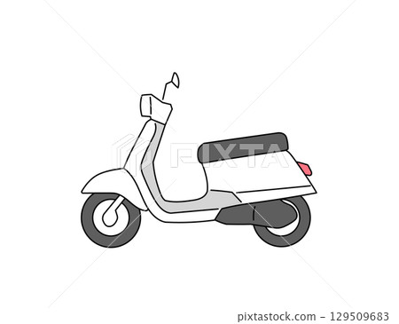 簡單的輕型摩托車插圖 簡單的輕型摩托車插圖 129509683