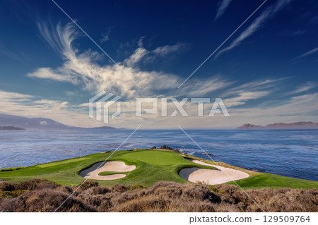 Pebble Beach golf course, Monterey, California, USA 129509764