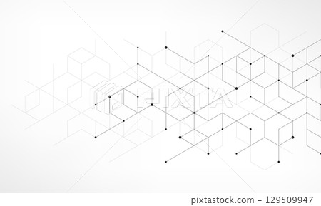 Abstract pattern with simple geometric figures and dots 129509947