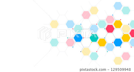 Abstract design element with geometric background of hexagons shape pattern Abstract design element with geometric background of hexagons shape pattern 129509948