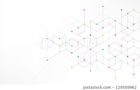 Abstract pattern with simple geometric figures and dots Abstract pattern with simple geometric figures and dots 129509962