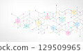 Abstract pattern with simple geometric figures and dots 129509965