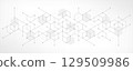 Abstract pattern with simple geometric figures and dots 129509986