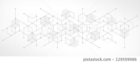 Abstract pattern with simple geometric figures and dots 129509986