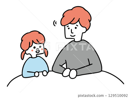 Man listening to children's stories 129510092