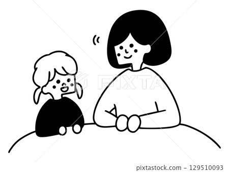 Woman listening to her child's story 129510093