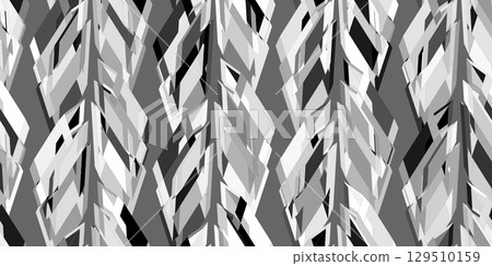 Cubist 3d vector desktop background. Cube in black and white with shading. Background behind the cubes in gray. Surface alignment effect. 129510159