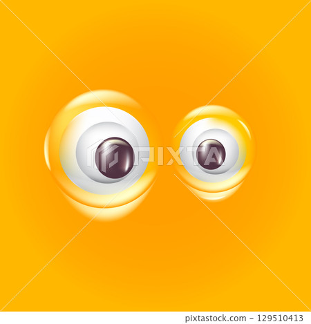 vector cartoon monster eyes isolated on orange background vector cartoon monster eyes isolated on orange background 129510413