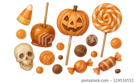 萬聖節南瓜和大南瓜插圖 萬聖節南瓜和大南瓜插圖 129510552