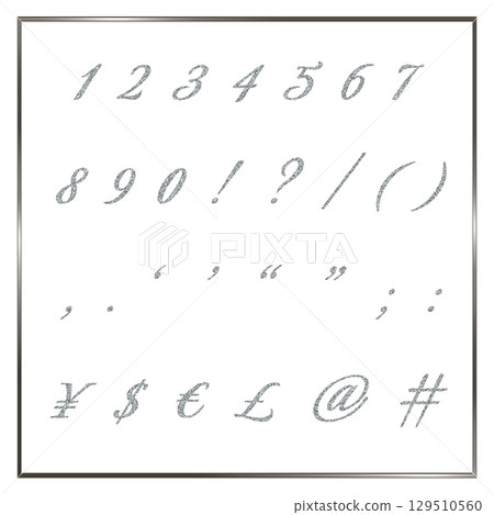 銀色閃光數字和符號 1 銀色閃光數字和符號 1 129510560