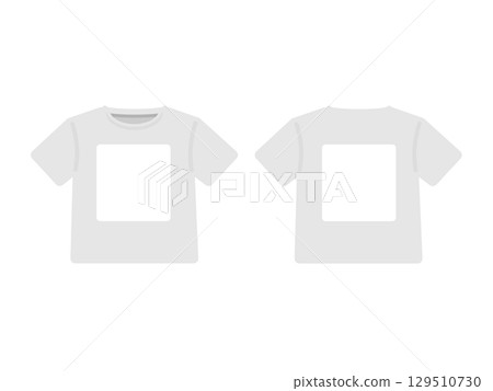 T-shirt clothing front and back illustration set T-shirt clothing front and back illustration set 129510730