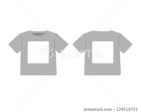 T卹服裝正面和背面插圖集 129510731