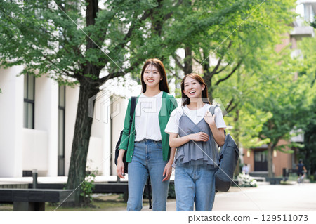 Young woman going out with friends 129511073