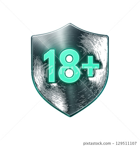 Age restriction icon design with gloss and glow effect 129511107