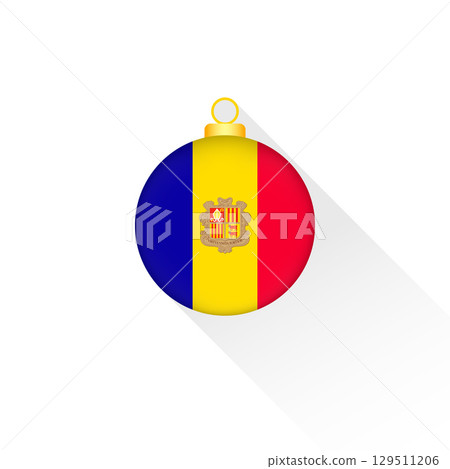 Andorra National Flag Christmas Decoration. Andorra National Flag Christmas Decoration. 129511206