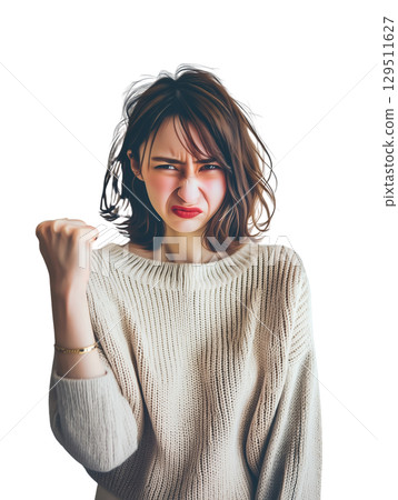 Very angry young Japanese woman 129511627