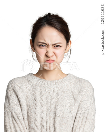 Very angry young Japanese woman 129511628