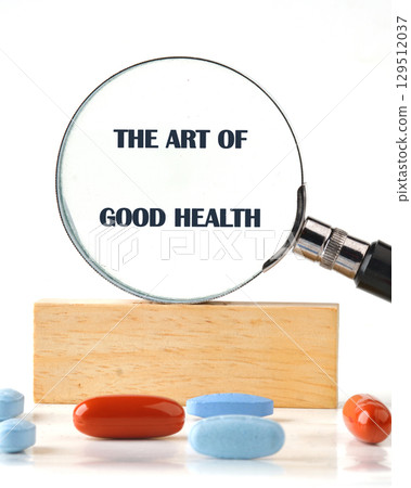 The conceptual phrase is THE ART OF GOOD HEALTH. Concept of work-life balance, time management 129512037