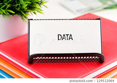 Concept word DATA. For direction of business strategy success concept 129512064