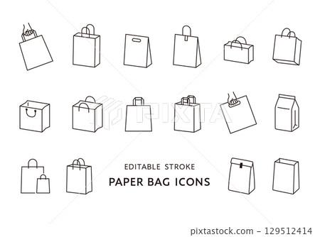 各種紙袋圖示集 129512414