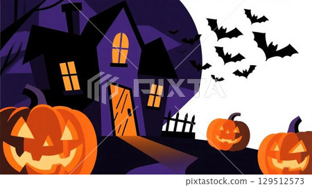 halloween background with pumpkin 129512573