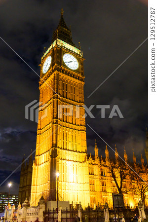倫敦大笨鐘的美麗夜景 倫敦大笨鐘的美麗夜景 129512787