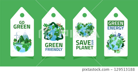 Flat Save Our Planet banners Collection 129513188