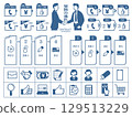 Contract flow flowchart and icon set 129513229