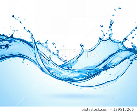 Abstract Blue Water Splash 129513266