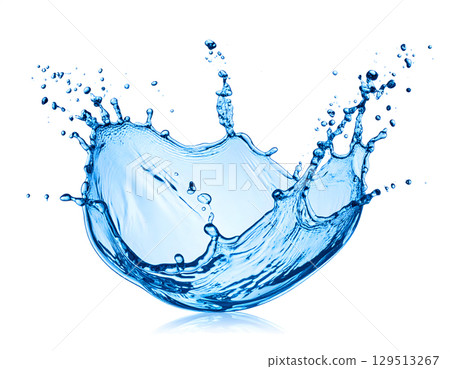 Abstract Water Art Blue Splashes and Crowns 129513267
