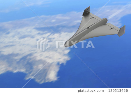 Black jet powered military unmanned aerial vehicle Black jet powered military unmanned aerial vehicle 129513436