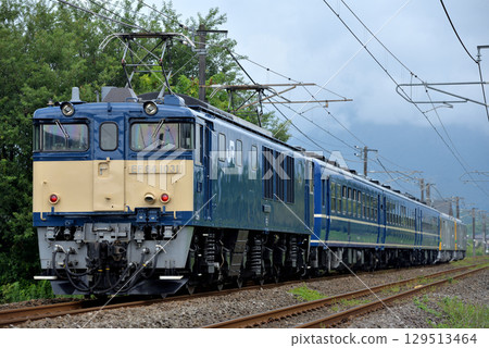 Rapid steam locomotive GV Yokokawa running on the Shinetsu Main Line Rapid steam locomotive GV Yokokawa running on the Shinetsu Main Line 129513464