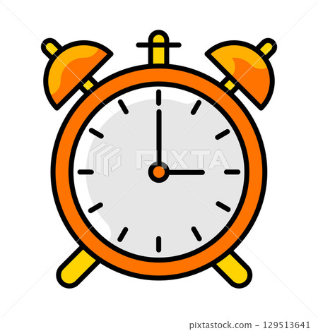 Alarm clock icon. Home decor element thin line illustration. 129513641