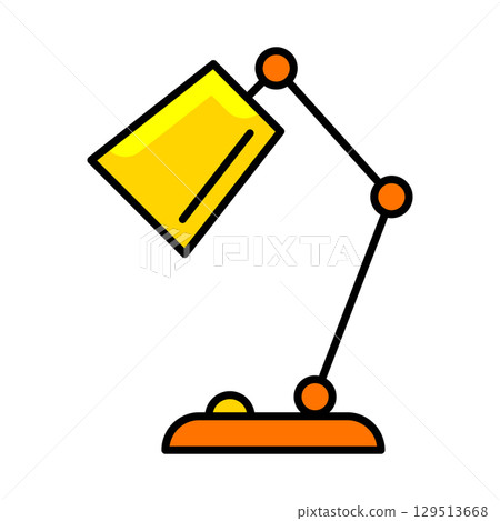 Table lamp icon. Home decor element thin line illustration. 129513668
