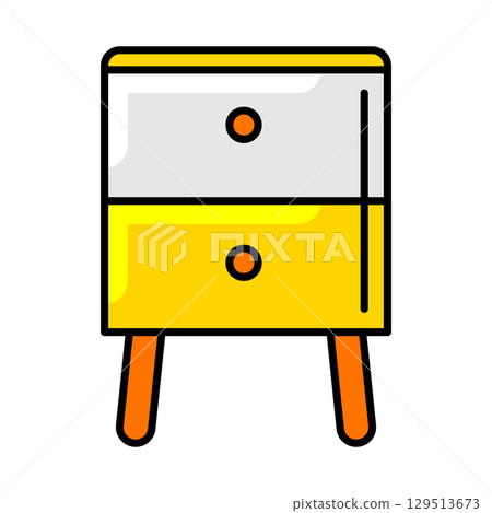 Nightstand icon. Home decor element thin line illustration. 129513673